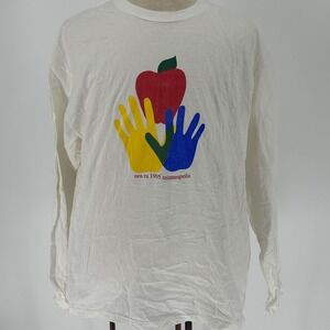 Vintage 1995 Union Single Stitch NEA RA Minneapolis Long Sleeve Shirt XXL White